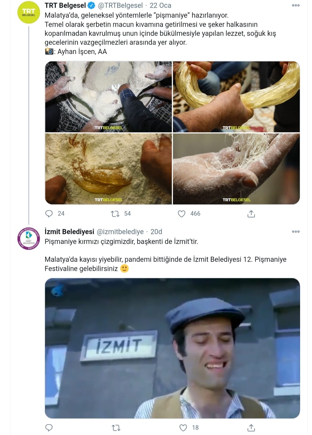 Pişmaniye kırmızı çizgimizdir başkenti de İzmit’tir İZMİT BELEDİYESİ BASIN YAYIN MÜDÜRLÜĞÜ 24.01.2021 Paz 00:43 LOGO İZMİT BELEDİYESİ EPOSTA TARİH : 24.01.2021 MAIL NO: 1319 MÜDÜRLÜK : BASIN YAYIN MÜDÜRLÜĞÜ